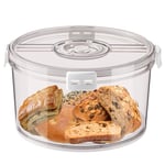 Bread Bin,Bread Bins for Kitchen,Bread Box with Airtight Lid,Bread Storage,Corner Large Bread Bin,Time Recording Bread Container for Homemade Bread,Bakery Loaf,Fruit,Vegetables,Bagel,Cookies (Yellow)