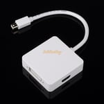 MINI DP THUNDERBOLT TO DVI VGA HDMI ADAPTER 3IN1 FOR APPLE IMAC MACBOOK PRO AIR