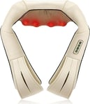 Nekteck Masseur de Dos et d'épaule avec Chaleur, Massage Électrique Shiatsu à Pression avec Pétrissage des Tissus Profonds 3D pour le Soulagement de la Douleur Musculaire (Beige)