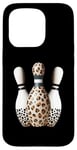 Coque pour iPhone 15 Pro Bowling Pins de bowling Imprimé léopard Guépard Sport Graphic