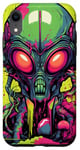 Coque pour iPhone XR Tête d'extraterrestre verte mignonne visage OVNI || Alien