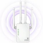 WiFi Extender, 2024 New WiFi Repeater, WiFi Amplifier 1200Mbps, 5GHz and 2.4GHz Home Dual Band WiFi Booster, Up to 4,000 Sq Ft and 45 Devices, Repeater/Router/Ap Mode, Quick Setup, UK Plugs