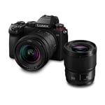 Panasonic LUMIX S DC-S5KCE-EG, Kit Complet avec Deux objectifs : S-R2060 (20-60 mm, F3.5-5.6) et S-S50 (50 mm, F1,8) Noir