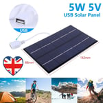 Portable Travel Solar Charger Cell 5W 5V 88x142mm for 3-5V Battery/Mobile Phone