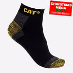 Caterpillar Mens Premium Comfort Padded Reinforced Work Trainer Socks Black