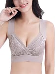 Woasvad Rosy Lift – Plus Size Comfort Extra Elastic Wireless Support Lace Bra, Invisible Seamless Bra, Seamless 5d Wirefree Memory Bra, Sexy Lingerie Underwear (gray, L)