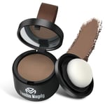 Instantly Hairline Powder, Hair Root Touch Up Powder Conceal Receding Hairline, Windproof&Sweatproof Hair Root Concealer, Professional Hairline Shadow Powder with Mirror and Puff(Medium Brown)