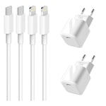 (2st) iPhone 20W USB-C portabel OCH USB-C till Lightning kabel (2st) (1M + Mini)