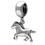 Running Baby Horse Pendant Charms - fit Pandora Animal Necklace Bracelet, 925 Sterling Silver Chinese Zodiac Unicorn Dangle Beads, Gift for Sister/Best Mum/Boy/Girl