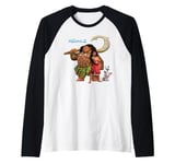 Disney Moana 2 Maui Pua Hehei Together Again with Movie Logo Raglan Baseball Tee