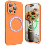 SURPHY Magnetic Design for iPhone 16 Pro Max Case, Liquid Silicone Protection for Each Lens Shockproof Gel Rubber Phone Case for iPhone 16 Pro Max 6.9 inch 2024, Marigold Orange