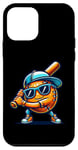 Coque pour iPhone 12 mini Orange Baseball Cool Casquette Lunettes