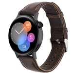 Strap-it Bracelet cuir - compatible pour Huawei Watch GT 3 42mm (marron foncé)