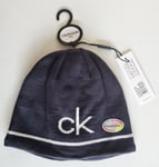 Calvin Klein Reversible Beanie Hat Mens Navy White One Size Genuine Brand New