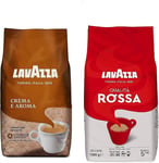 Lavazza 1 x Crema E Aroma 1 kg & Lavazza Qualita Rossa Coffee Beans 1 kg,