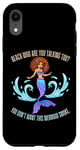 Coque pour iPhone XR Sirène noire drôle sarcastique plage salée mélanine femme fille