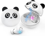 Écouteur sans Fil Bluetooth 5.1 IPX5 étanche Tactile, autonomie de 36 Heures, Microphone intégré, étui de Chargement USB-C Panda, Casque Bluetooth sans Fil pour Sport/Les Voyages Blanc