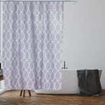 Grå marockansk duschdraperi anti mögel, mögelbeständig | Storlek 180x180 cm Grey Moroccon Shower Curtain