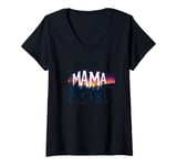 Womens MAMA BEAR Women Scenic Christmas Pajama Family Mom Gift V-Neck T-Shirt