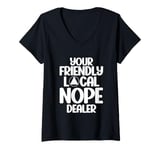 Womens Nope Dealer AA Sponsor Alcoholics Anonymous NA Sobriety V-Neck T-Shirt