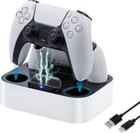 Chargeur Manette Ps5, Support De Station De Charge Pour La Manette Ps5 Accessoires Avec Lumineux À Led/Charge Rapide/Protection Contre Les Courts-Circuits