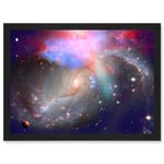 Spiral Galaxy Deep Space Stars Nebula Cosmos Artwork Framed Wall Art Print A4