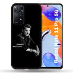 Coque pour Xiaomi Redmi Note 11 Pro / 11 Pro 5G Musique Johnny Hallyday Noir