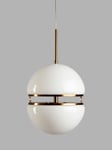 Pure White Lines Bistro Single Pendant Ceiling Light, White