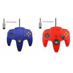 2-pack Klassisk Trådbunden N64-kontroll Retrospel 64-bitars Spelkontroll Joystick Ersättningskontroll 25 2pcs