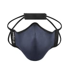 Livinguard FINESS MASQUE + PROTECTBAG Masque de sport et poche de masque - Lavable, réutilisable, respirant en lyocell, sac de rangement pour technologie des masques (Steel Blue, Large)