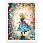 Artery8 Alice in Wonderland Clocks Down the Rabbit Hole Artwork Framed Wall Art Print A4