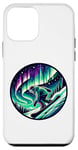 Coque pour iPhone 12 mini Snowboard sous les aurores boréales aventure