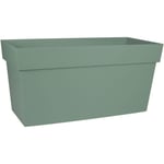 Muret 80 cm - jardiniere à roulettes - volume 74 l- 79 x 35 x 39 cm - vert laurier Eda Plastique