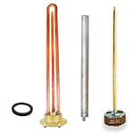 GOLDMAN SERVICE 1¼ Pouce Fileté Monobloc 1500W - Kit Résistance Thermo Electrique - Thermostat - Anode Magnésium - Joint. Pièce de rechange pour chauffe-eau, accumulateur solaire, chaudière