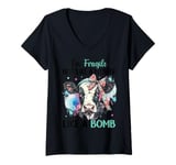 Womens I'm Fragile Not Like A Flower Like A Bomb V-Neck T-Shirt