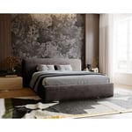 Lit avec rangement 160x200 Vitoria, Lit Double - Design Moderne - Gris foncé (Symphony 20)