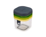 Joseph Joseph Multi-Prep Mini, Multi Hachoir Manuel, Coupe-Légumes Compact avec Couvercle, 3 Lames en Acier Inoxydable