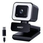 Aukey PC-LM6 Stream Series with Ring Light Full HD Webcam with 1/3"-CMOS Sensor black