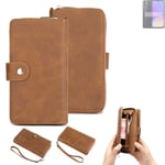 2in1 protection case for Samsung Galaxy A05 wallet brown cover pouch