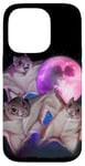 iPhone 14 Pro 3 Flying Squirrels Howling At The Moon Funny Squirrel Lover Case