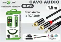 Câble Audio TeKone TO-AV75 2 RCA + Jack Longueur 1,5m HSB