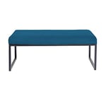 Kare Banc Smart Velvet Petrol Noir 90 cm Banque, Bois d'ingénierie Métal Plastique Polyuréthane