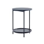 Adea - Plateau Round Table Ø42 LT, Black Marquina Marble Top Black Standard Legs, Wenge Ash Tray - Sofabord - Johan Ridderstråle,Mats Broberg - Svart - Metall/Tre/Stein