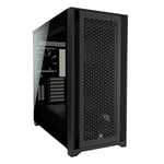 Corsair 5000D Airflow Tempered Glass Mid-Tower ATX Case (High-Airflow Front Panel, Corsair RapidRoute Cable Management System, Two Included 120mm Fans, Motherboard Tray with Fan Mounts) Black