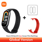 Xiaomi-Bracelet Connect¿¿ Smart Band 8",Version Globale,¿¿Cran Amoled 1.62 "",Surveillance De La Fr¿¿Quence Cardiaque,Oxyg¿¿Ne Sanguin,"150 + Modes Sportifs - Type Black N Red Strap