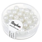 Rayher Renaissance Boîte de 45 Perles de Cire en Verre Mat 6 mm Blanc Neige