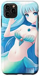 iPhone 11 Pro Max Turquoise blue ocean seashells manga girl anime mermaid Case