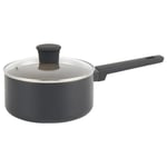 Salter BW12878EU7 Casserole En Céramique De 18cm – Antiadhésif Corps En Aluminium Recyclé, Couvercle En Verre Trempé Avec évent à Vapeur, Sans PFOA Et PFAS, Convient à L'induction, Poignée Soft Touch