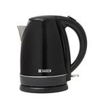 Haden Iver Black Kettle - 1.7L Cordless Kettle with Rapid Boil Technology, Stainless Steel, Lightweight, Low Wattage - Ideal Electric Kettle for Home, Office, Dorm, and University Essentials Kitchen