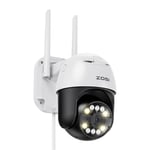 Ip Outdoor Camera Zosi C296 Wifi Pan Tilt 8mp Dual Ip66 With 32gb Mic